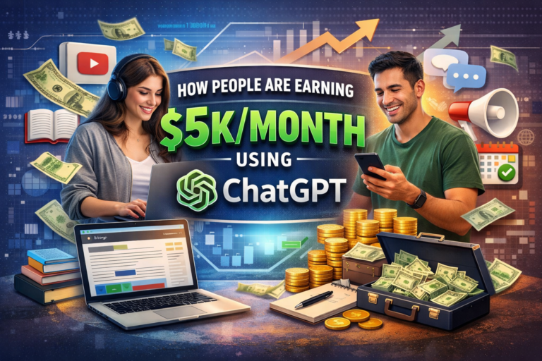 People earning $5K per month using ChatGPT through freelancing, content creation, and AI-powered online businesses